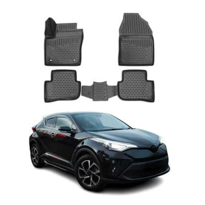 Abbildung von OMAC Gummimatten Fußmatten kompatibel mit Toyota C HR 2016 2024 TPE Automatten Schwarz 4X