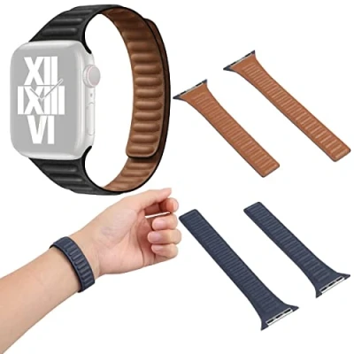 Abbildung von Wigento Für Apple Watch Series Ultra 1 + 2 49mm 9 8 7 45mm / 6 SE 5 4 44mm 3 42mm Uhr Armband Schwarz