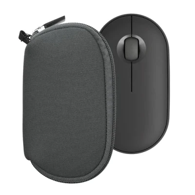 Abbildung von kwmobile Hülle kompatibel mit Logitech Pebble Mouse 2 M350s / M350 Neopren für PC Schutzhülle Computer Maus Tasche Dunkelgrau