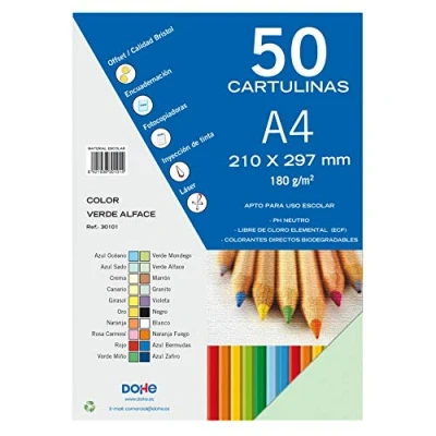 Abbildung von Dohe Alface A4 Karton, Grün, 50 Stück, 21 x 29,7 cm, 180 g/m², Bürobedarf