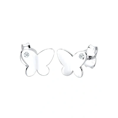 Abbildung von Elli DIAMONDS Earrings Children Butterfly Natural with Diamond (0.03 ct.) in 925 Sterling Silver