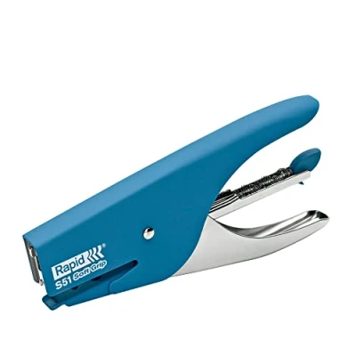 Abbildung von Rapid 10538742 Heftzange S51Soft Grip, Metall, 12 Blatt, blau