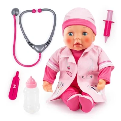 Abbildung von Bayer Babypuppe Puppe, 38 cm mit Doktor Set (5 tlg)