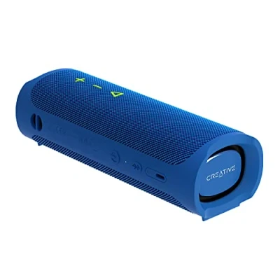Abbildung von CREATIVE MUVO Go Tragbarer wasserdichter Bluetooth 5.3 Lautsprecher mit bis zu 18 Stunden Akkulaufzeit, wasserdicht gemäß IPX7 und starker Bassleistung, kabellose Stereoverbindung (Blau)