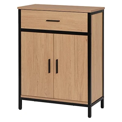 Abbildung von EUGAD Beistellschrank mit verstellbarem Regal, 1 Schublade 2 Türen 60x80x30cm