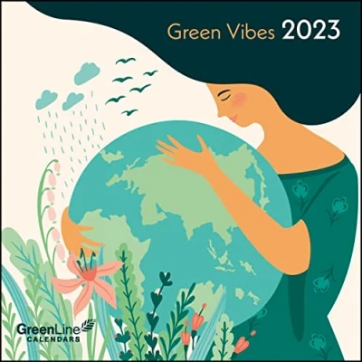 Abbildung von GreenLine Green Vibes 2023 Wand Kalender Broschüren 30x30 30x60 geöffnet (GRID CALENDAR)