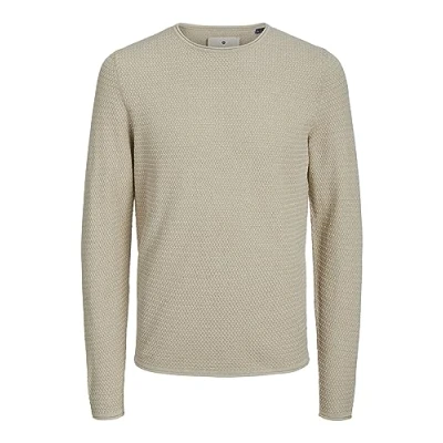 Abbildung von Jack &amp; Jones Premium CREW NECK NOOS Strickpullover, Herren, Größe: XXL, Island fossil
