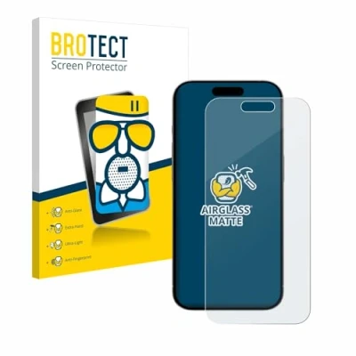 Abbildung von BROTECT Entspiegelungs Schutzglas für Apple iPhone 15 Pro Schutz Folie Panzerfolie Glas Matt [Extrem Kratzfest 9H, Anti Reflex, Fingerprint]