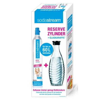 Abbildung von SodaStream Wassersprudler, (Set, 2 tlg.), Reservepack mit 1x CO2 Zylinder und 0,6 L Glaskaraffe