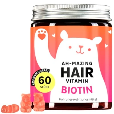 Abbildung von Biotin Hochdosiert Gummibärchen 5000 µg Biotin, Zink, Vitamin B6, C, E, Folsäure &amp; Jod 60 Stück Vegan Bears with Benefits