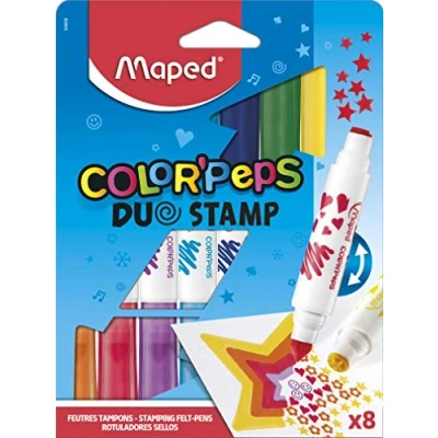 Abbildung von Maped 2in1 Filzstifte, Fasermaler + Stempel COLOR&#039;PEPS DUO STAMP x8