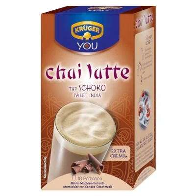 Abbildung von KRÜGER YOU chai latte Schoko, Instantzubereitung für Milchtee Getränke, aromatisiert mit Schoko Geschmack, 250 g (10x 25 Sachets)