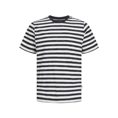 Abbildung von Jack &amp; Jones Gestreift Rundhals Tshirt print, Herren, Größe: Large, Black