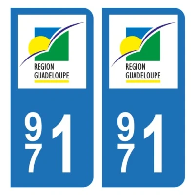 Abbildung von HADEXIA Aufkleber für Nummernschild, 971 Guadeloupe DROM Version BIS