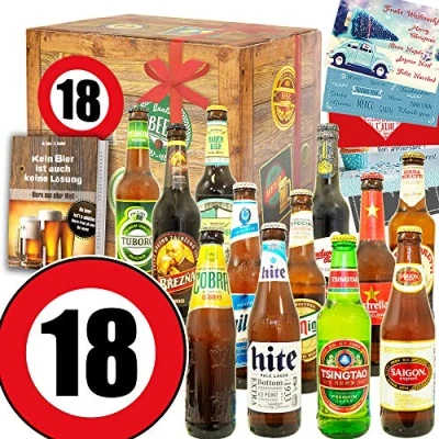 Abbildung von 18. Geburtstag Geschenk/Geschenke zum 18 Mann/Bierset Welt