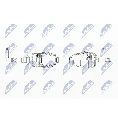 Abbildung von NTY NPW RE 155 Antriebswelle Vorderachse rechts 1006 RENAULT: ESPACE 4