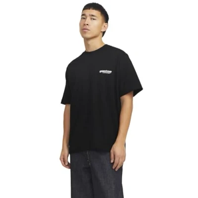 Abbildung von Jack &amp; Jones Jcounion BACK Print TEE CREW Tshirt print, Herren, Größe: XS, Black