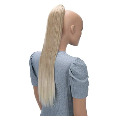 Abbildung von CAISHA 65cm Haarteil Mit Kordelverschluss Langhaar Zopf Pferdeschwanz Haarverlängerung Glatt Blond Mix PH620