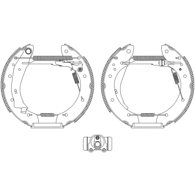 Abbildung von TEXTAR Shoe Kit Pro 84053901 Bremsensatz, Trommelbremse mit Radbremszylinder, Stellelement RENAULT: ESPACE 3