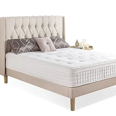Abbildung von Zinus Hybrid Taschenfederkern über Euro Matratze, Schaumstoff Federn, weiß, 180 x 200 cm