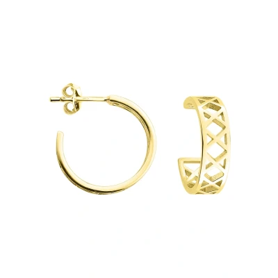 Abbildung von SOFIA MILANI Damen Ohrringe 925 Silber vergoldet/golden Gitter Steck Creole E1298