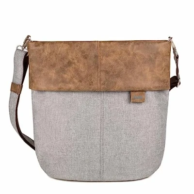Abbildung von Zwei Damen Umhängetasche Olli OT12 Crossbody Bag 7 Liter strapazierfähige &amp; wasserabweisende Schultertasche, hochwertige Qualität, Schlüsselring, zusätzlicher Schultergurt, Geheimfach (ice)