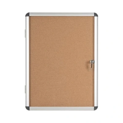Abbildung von Bi Office Schaukasten Vitrine &quot;Enclore&quot;, Kork, geeignet für 4 x DIN A4, silberner Aluminiumrahmen, abschliessbar
