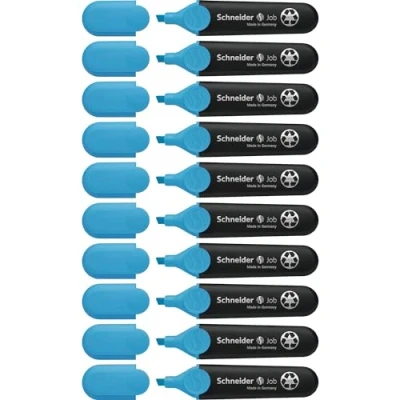 Abbildung von Schneider Job 150 Textmarker (aus recyceltem Kunststoff, ausgezeichnet mit Der blaue Engel) 10er Pack blau