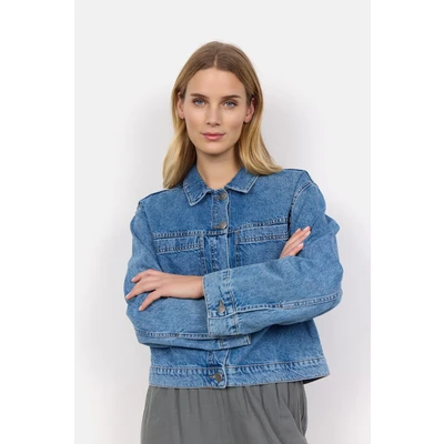 Abbildung von Soyaconcept Dolores 2 Jeansjacke, Damen, Größe: Large, Medium blue denim