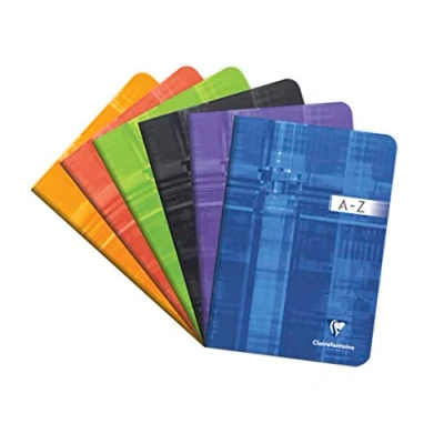 Abbildung von Clairefontaine 3549C Vokabel Registerbuch A5 liniert, 1 Mittelstrich, 48 Blatt, farbig sortiert