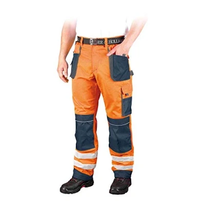 Abbildung von Leber &amp; Hollman Herren Arbeitshose LH FMNX B, 100% Polyester 270 g/m2, Taschen für Knieschoner, reflektierende Streifen an den Hosenbeinen