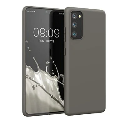 Abbildung von kwmobile Hülle kompatibel mit Samsung Galaxy S20 FE weiches TPU Silikon Case Cover geeignet für kabelloses Laden Stone Dust