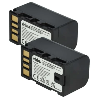 Abbildung von vhbw 2X Akku Ersatz für JVC BN VF808, VF808U, VF815 Videokamera Camcorder (1400 mAh, 7,2 V, Li Ion) + Infochip