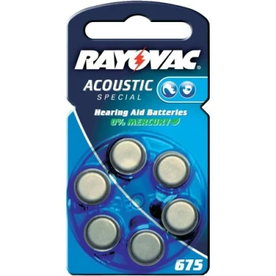 Abbildung von Rayovac 675 Hörgeräte Batterie 6er Pack