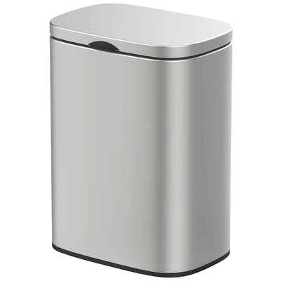 Abbildung von WENKO Wand Kosmetikeimer Mod. Sare 5 ltr., Mülleimer mit Deckel und Absenkautomatik, Badezimmer Eimer aus rostfreiem Edelstahl Anti Fingerprint, Befestigung ohne bohren, 21,5 x 29,5 19 cm