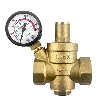 Abbildung von QWORK® DN20 Messing Wasserdruckminderer mit Druckminderer Manometer