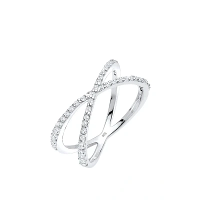 Abbildung von Elli Cross Basic Ring silvercoloured, Damen, Größe: 54, Silver coloured