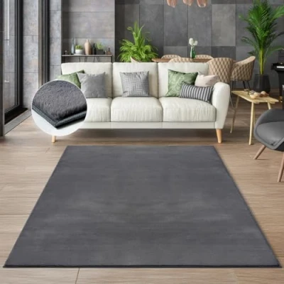 Abbildung von the carpet Teppich &quot;Focus&quot;, rechteckig, Wohnzimmer Fell Optik waschbar elegant