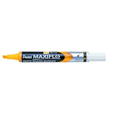 Abbildung von Pentel MWL5S 12 Stück Trocken abwischbare Marker Whiteboard Keilspitze Durchschnitt Flüssigtinte gelb