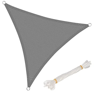 Abbildung von WOLTU Sonnensegel Wasserdicht 5x5x5m Quadratisch 95% UV Schutz Segeltuch 180 g/m² Polyester Sonnenschutz Schattenspender für Balkon Terrasse Garten, mit Befestigungsseilen, Grau