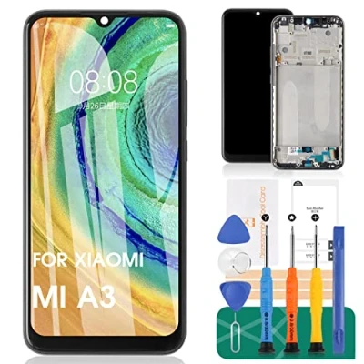 Abbildung von Für Xiaomi MI A3 Bildschirm Ersatz CC9e LCD Display Touchscreen Digitizer Montage Reparatur Kits mit Rahmen (Keine Fingerabdruck Funktion, Schwarz)