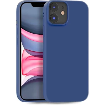 Abbildung von MyGadget Hülle kompatibel mit iPhone 11 robuste Handyhülle TPU Case Slim Silikonhülle Back Cover Kratzfest Schutzhülle matt Dunkelblau