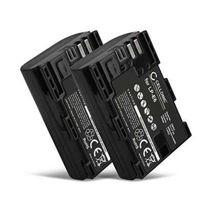 Abbildung von CELLONIC 2X LP E6 E6N Akku kompatibel mit Canon 70D, 80D, 7D, 60D, 6D, 5D Mark II, III, IV, 7.2V 7.4V 2000mAh