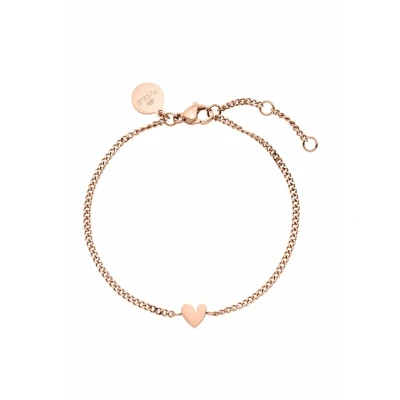 Abbildung von Purelei® Tiny Heart Armband Filigranes mit Herz Anhänger Edelstahl 18K vergoldet, Silber, Roségold Verstellbare Länge (Rosegold)