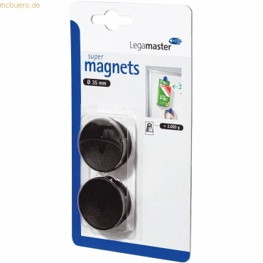 Abbildung von 10 x Legamaster Haftmagnet 35mm 2 Stück schwarz