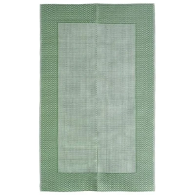 Abbildung von vidaXL Outdoor Teppich Doppellagiges Jacquard Muster Balkon Terrasse Garten Außenteppich Balkonteppich Gartenteppich Terrassenteppich Grün 190x290cm PP