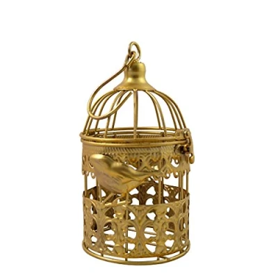 Abbildung von PrimoLiving Deko Metall Vogelkäfig Gold Vogel P 863 Gr. S