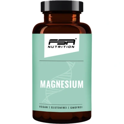 Abbildung von FSA Nutrition Magnesium Kapseln im Glas mit Bisglycinat und Citrate Buffered Kapseln, 120 er 90 g