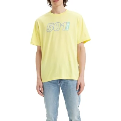 Abbildung von Levi&#039;s Herren Ss Relaxed Fit Tee T Shirt,501 Logo Outline Lemonade,S