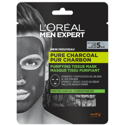 Abbildung von L&#039;Oréal Paris Men Expert Pure Charcoal Purifying Tissue Mask 30g